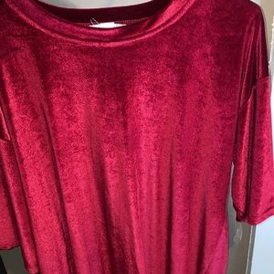 red velvet dress